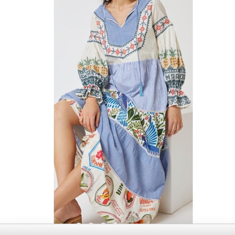 Farm Rio Pineapple Beach Maxi Dress Tropical Summer Maximalist - Picture 5 of 16
